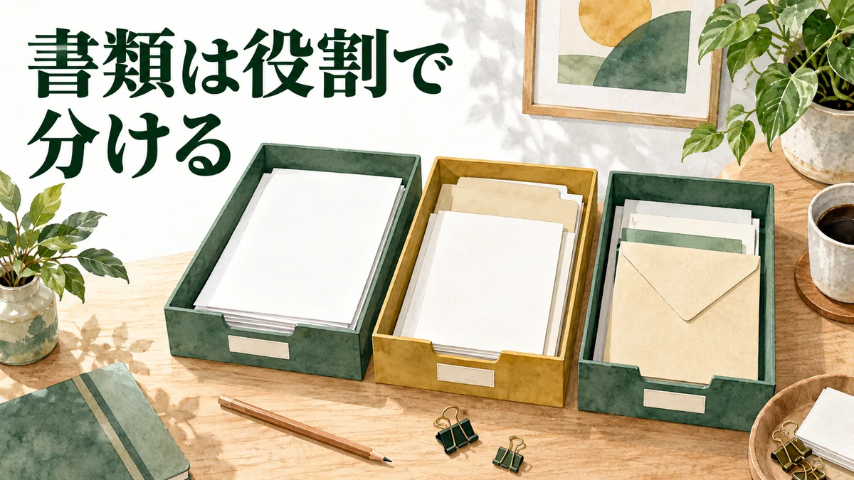 開業の必要書類を、用途の違うトレーに分けたイラスト